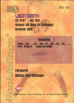 1999 Collector's Edge Rookie Rage #RR-40 Leon Smith Back