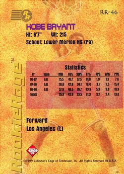 1999 Collector's Edge Rookie Rage #RR-46 Kobe Bryant Back