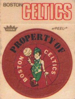 1974 Fleer Cloth Patch Team Stickers #NNO Boston Celtics Front