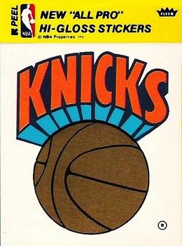 1976-77 Fleer NBA Team Stickers #NNO New York Knicks Logo Front