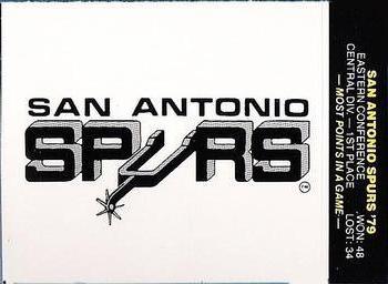 1979-80 Fleer NBA Team Stickers #NNO San Antonio Spurs Logo Front