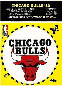 1980-81 Fleer NBA Team Stickers #NNO Chicago Bulls Logo (Yellow) Front