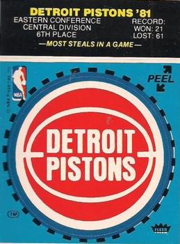 1981-82 Fleer NBA Team Stickers #NNO Detroit Pistons Logo (Blue) Front