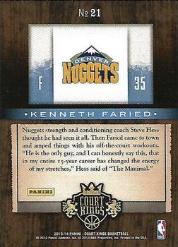 2013-14 Panini Court Kings - Expressionists #21 Kenneth Faried Back
