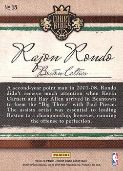 2013-14 Panini Court Kings - Renaissance Men #15 Rajon Rondo Back