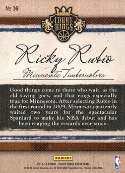 2013-14 Panini Court Kings - Renaissance Men #16 Ricky Rubio Back