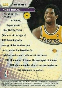 1999-00 Finest - Refractors #128 Kobe Bryant Back