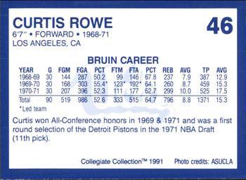 1991 Collegiate Collection UCLA Bruins #46 Curtis Rowe Back
