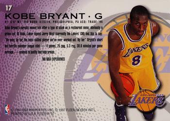 1996-97 Fleer Sprite #17 Kobe Bryant Back