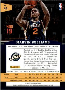 2013-14 Panini - Gold Knights #44 Marvin Williams Back