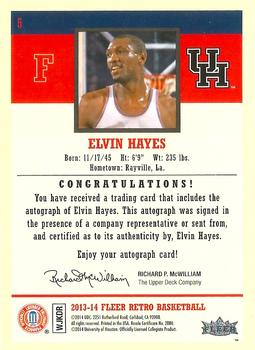 2013-14 Fleer Retro - Autographs #5 Elvin Hayes Back