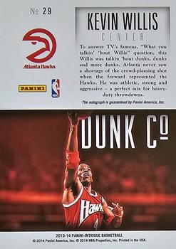 2013-14 Panini Intrigue - Dunk Company Autographs Gold #29 Kevin Willis Back