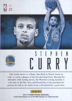 2013-14 Panini Intrigue - Intriguing Players #21 Stephen Curry Back