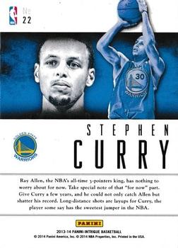 2013-14 Panini Intrigue - Intriguing Players #22 Stephen Curry Back