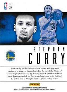 2013-14 Panini Intrigue - Intriguing Players #24 Stephen Curry Back