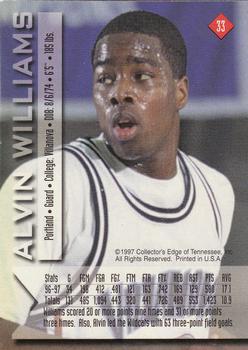 1997 Collector's Edge #33 Alvin Williams Back