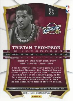 2013-14 Panini Select #26 Tristan Thompson Back