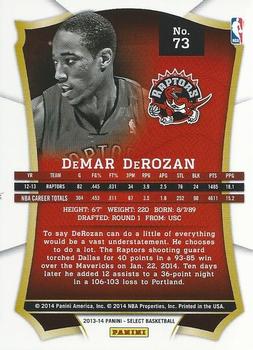 2013-14 Panini Select #73 DeMar DeRozan Back
