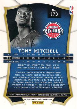 2013-14 Panini Select #173 Tony Mitchell Back