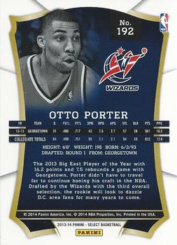 2013-14 Panini Select #192 Otto Porter Back