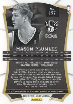 2013-14 Panini Select #197 Mason Plumlee Back