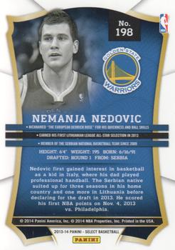 2013-14 Panini Select #198 Nemanja Nedovic Back