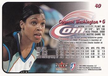 2000 SkyBox Dominion WNBA #40 Coquese Washington Back