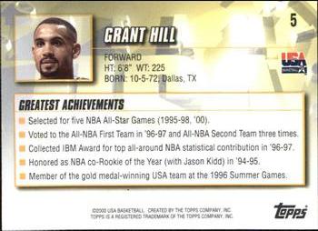 2000 Topps Team USA #5 Grant Hill Back