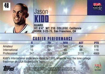 2000 Topps Team USA #48 Jason Kidd Back