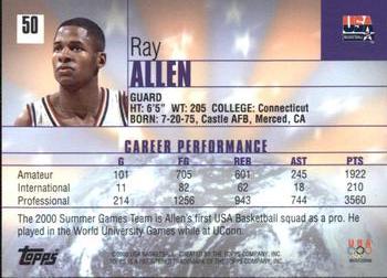 2000 Topps Team USA #50 Ray Allen Back
