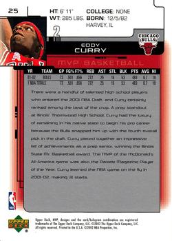 2002-03 Upper Deck MVP #25 Eddy Curry Back