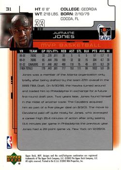 2002-03 Upper Deck MVP #31 Jumaine Jones Back