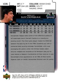 2002-03 Upper Deck MVP #106 Wally Szczerbiak Back