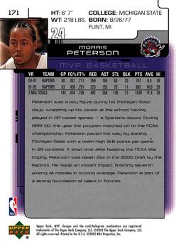 2002-03 Upper Deck MVP #171 Morris Peterson Back
