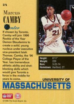 1996 Score Board Draft Day #2A Marcus Camby Back