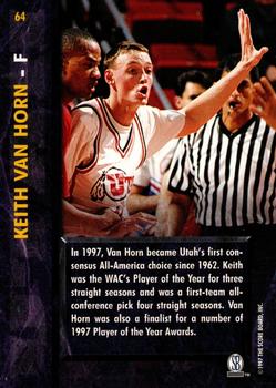 1997 Score Board Rookies - Dean's List #64 Keith Van Horn Back