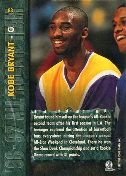 1997 Score Board Rookies - Dean's List #83 Kobe Bryant Back