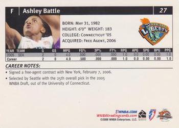 2006 Rittenhouse WNBA #27 Ashley Battle Back