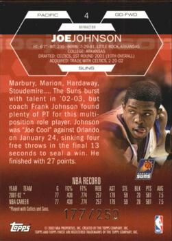 2002-03 Finest - Refractors #4 Joe Johnson Back
