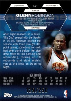 2002-03 Finest - Refractors #141 Glenn Robinson Back
