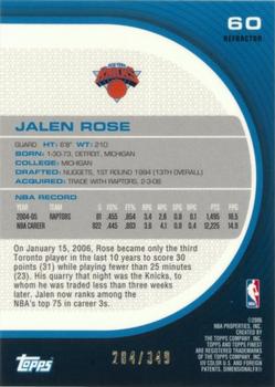 2005-06 Finest - Refractors #60 Jalen Rose Back