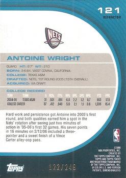 2005-06 Finest - Refractors #121 Antoine Wright Back