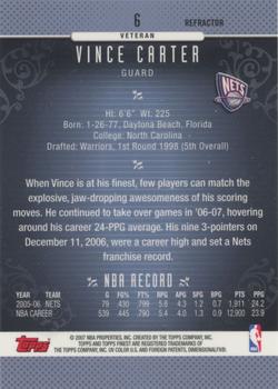 2006-07 Finest - Refractors #6 Vince Carter Back