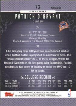 2006-07 Finest - Refractors #73 Patrick O'Bryant Back