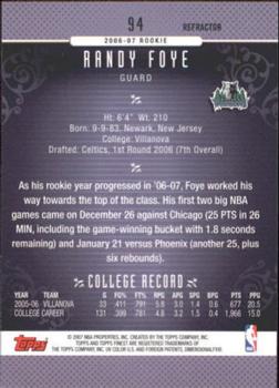 2006-07 Finest - Refractors #94 Randy Foye Back