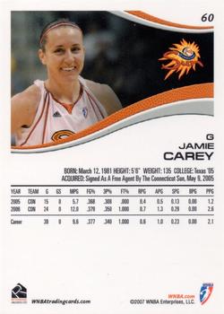 2007 Rittenhouse WNBA #60 Jamie Carey Back
