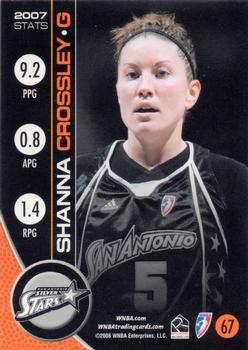 2008 Rittenhouse WNBA #67 Shanna Crossley Back