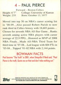 2009-10 Bowman 48 #4 Paul Pierce Back