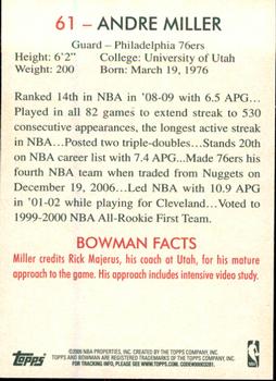 2009-10 Bowman 48 #61 Andre Miller Back