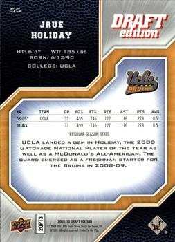 2009-10 Upper Deck Draft Edition #55 Jrue Holiday Back
